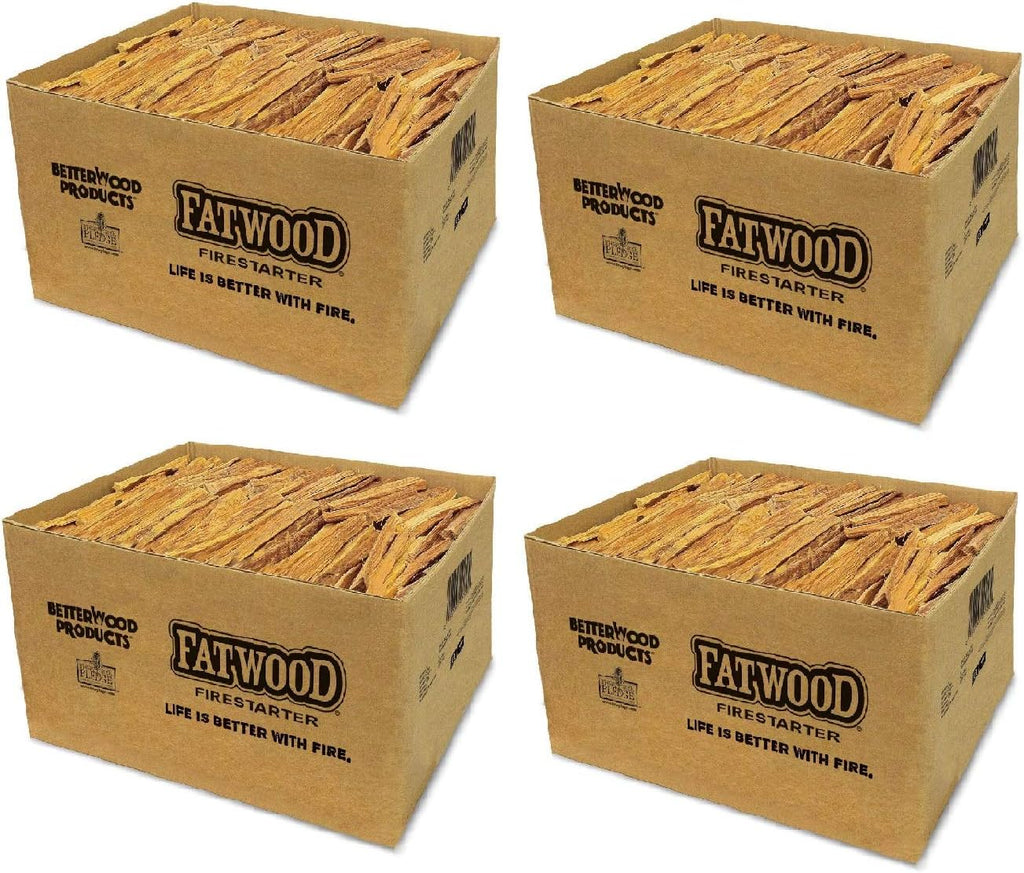 Better Wood Products Fatwood Fire Starter Sticks, 25 Lb per Box, 4-Pack