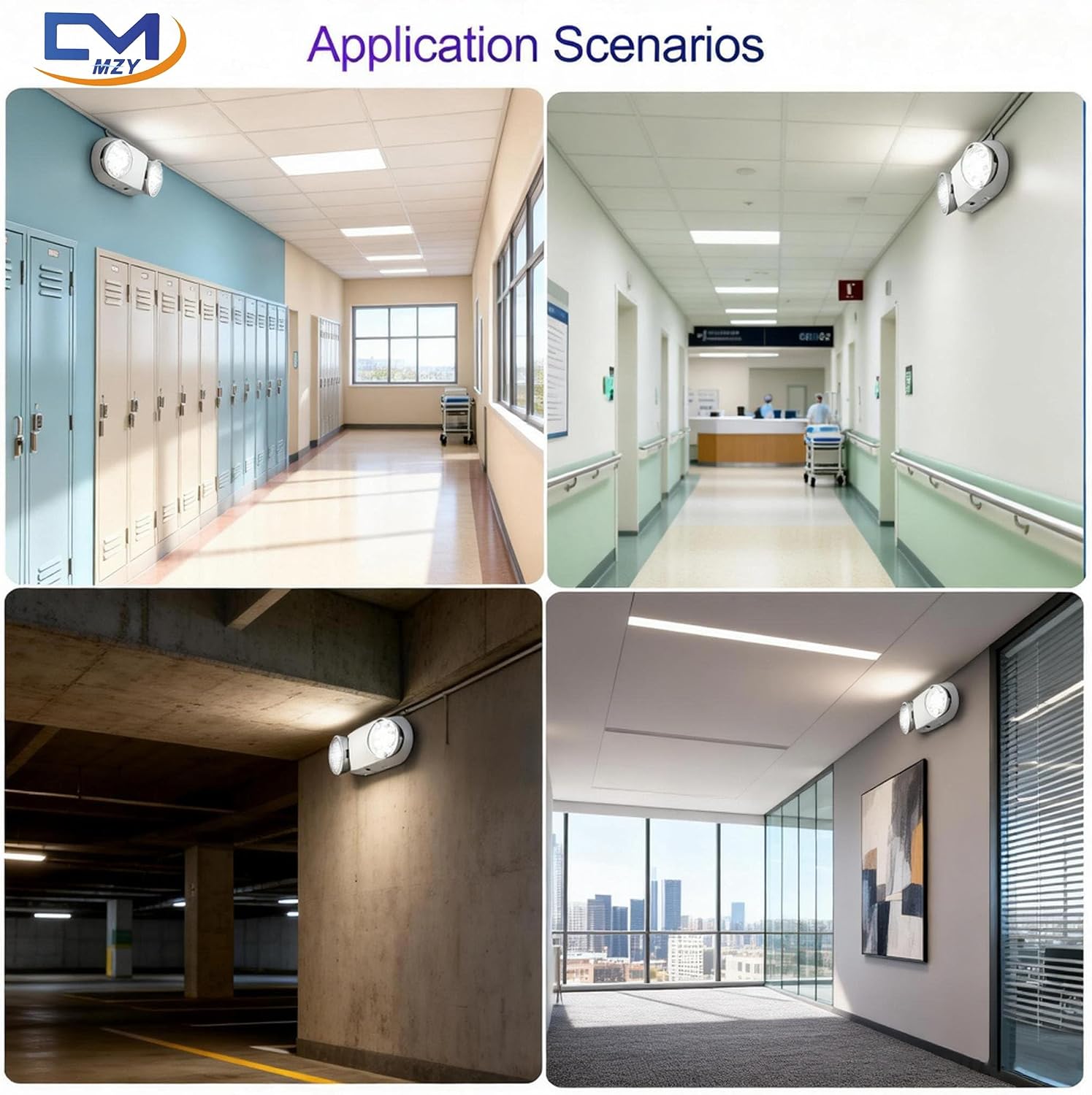 CM MZY Emergency Lights with Battery Backup, Commercial LED Emergency Light