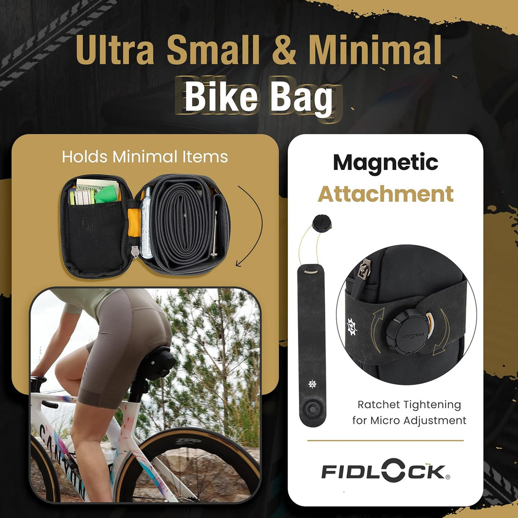 Lumiere & Co. Falcon Magnetic Small Saddle Bag (Black, Extra Small)