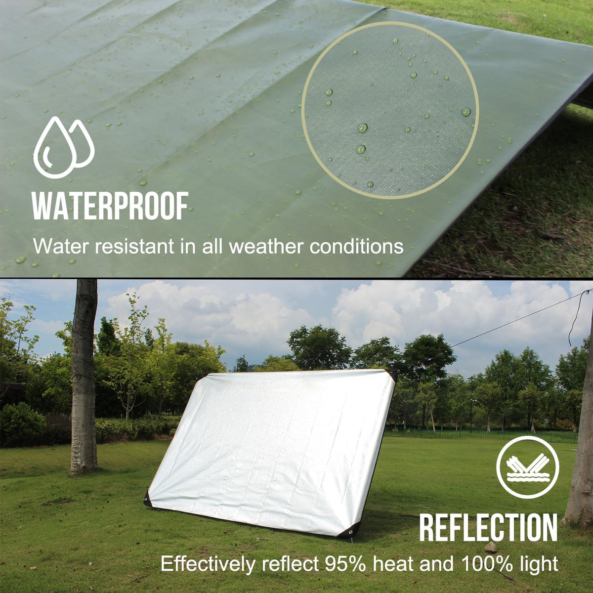 LYN Heavy Duty Emergency Blanket Survival Gear Waterproof Insulated Blanket Emergency Tarp for Camping, Hiking, Bushcraft