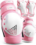 SKATEWIZ Skateboard Pads Protective Gear Set for Kids and Adults - Smash - Roller Skate Pads [6pc] with Wrist Guards - Skating Protective Gear - Roller Derby