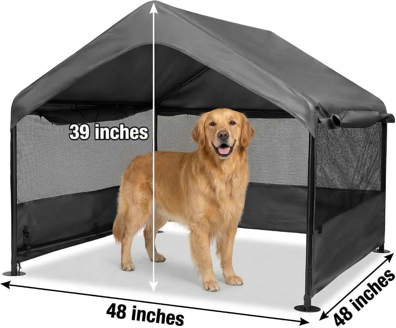 Outdoor Dog Tent, 4'x4'x3' Dog House Shade Shelter for Large Medium Pets