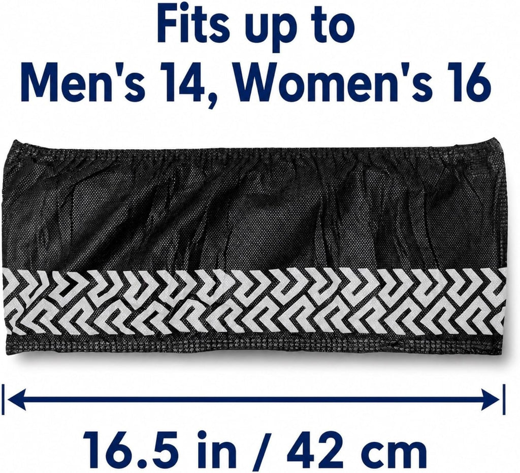Black XL Disposable Boot and Shoe Covers, Non Slip, 100 Pack