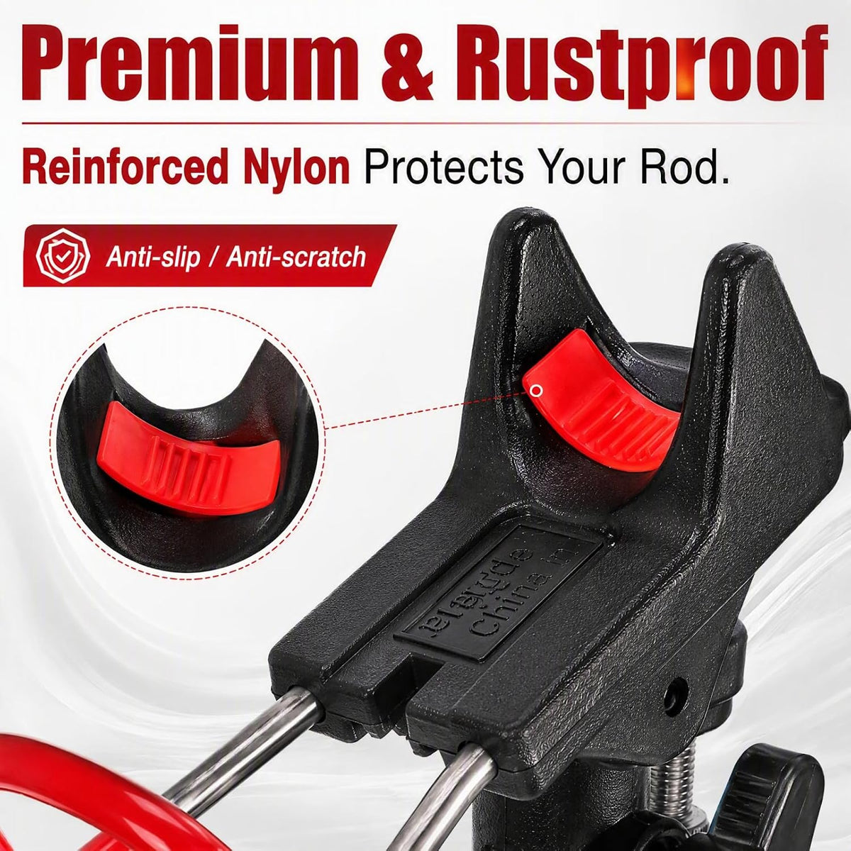 Nicunom 2 Pack Fishing Rod Holders - 360 Degree Adjustable Fishing Pole Rack Stand for Bank, Beach, Ground, Gifts for Men