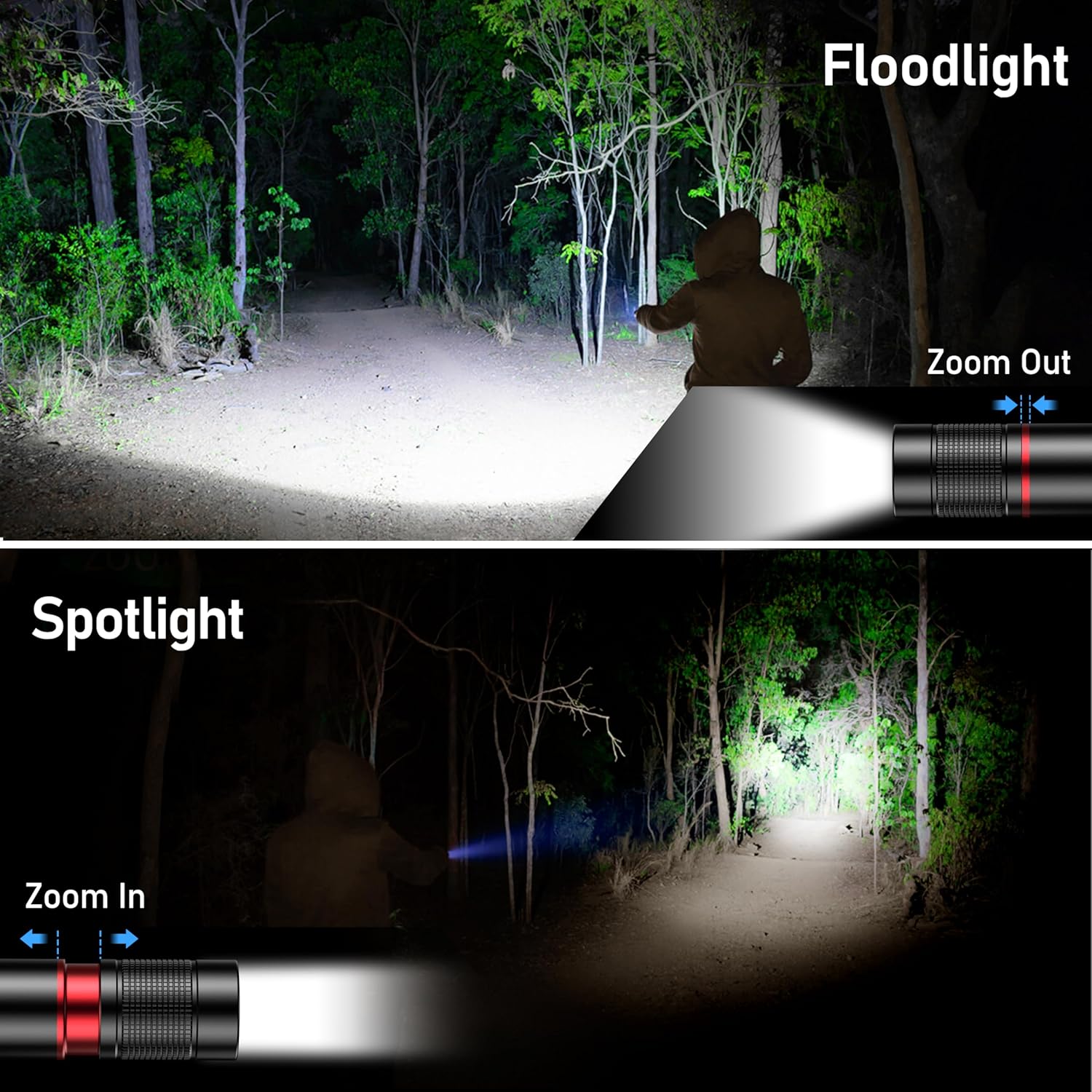 Blukar Rechargeable Flashlight 2 Pack, Super Bright Flashlights