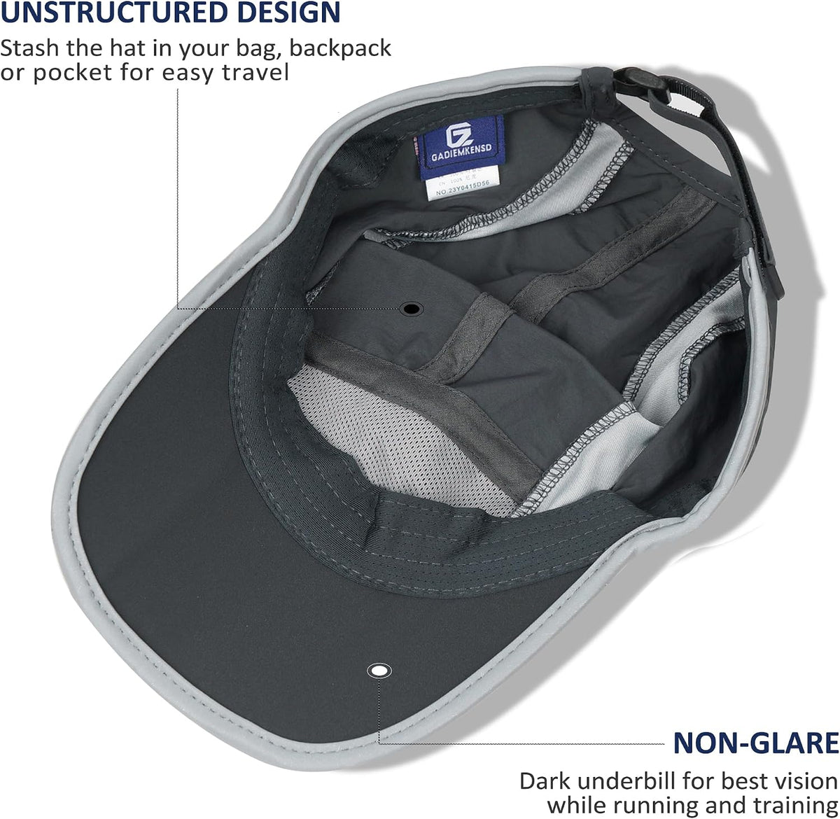 GADIEMKENSD Reflective Folding Outdoor Hat Unstructured Design UPF 50+ Sun Protection Sport Hats for Womens and Mens