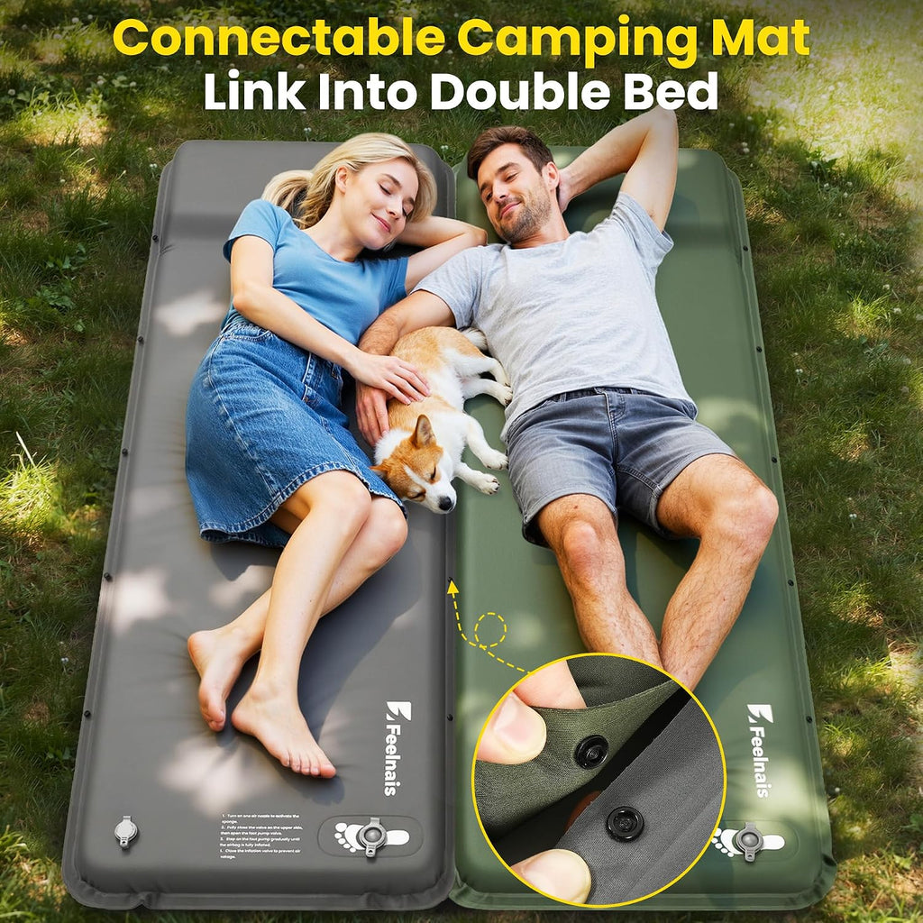 Self Inflating Sleeping Pad with Foot Pump - Grey