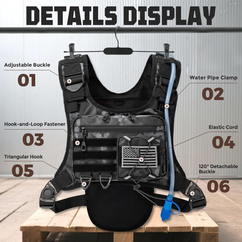 Hydration Vest with 2L Water Bladder for Men and Women,Lightweight Adjustable Hydration Backpack,Hiking Backpack with Water Bladder for Climbing Cycling Hiking