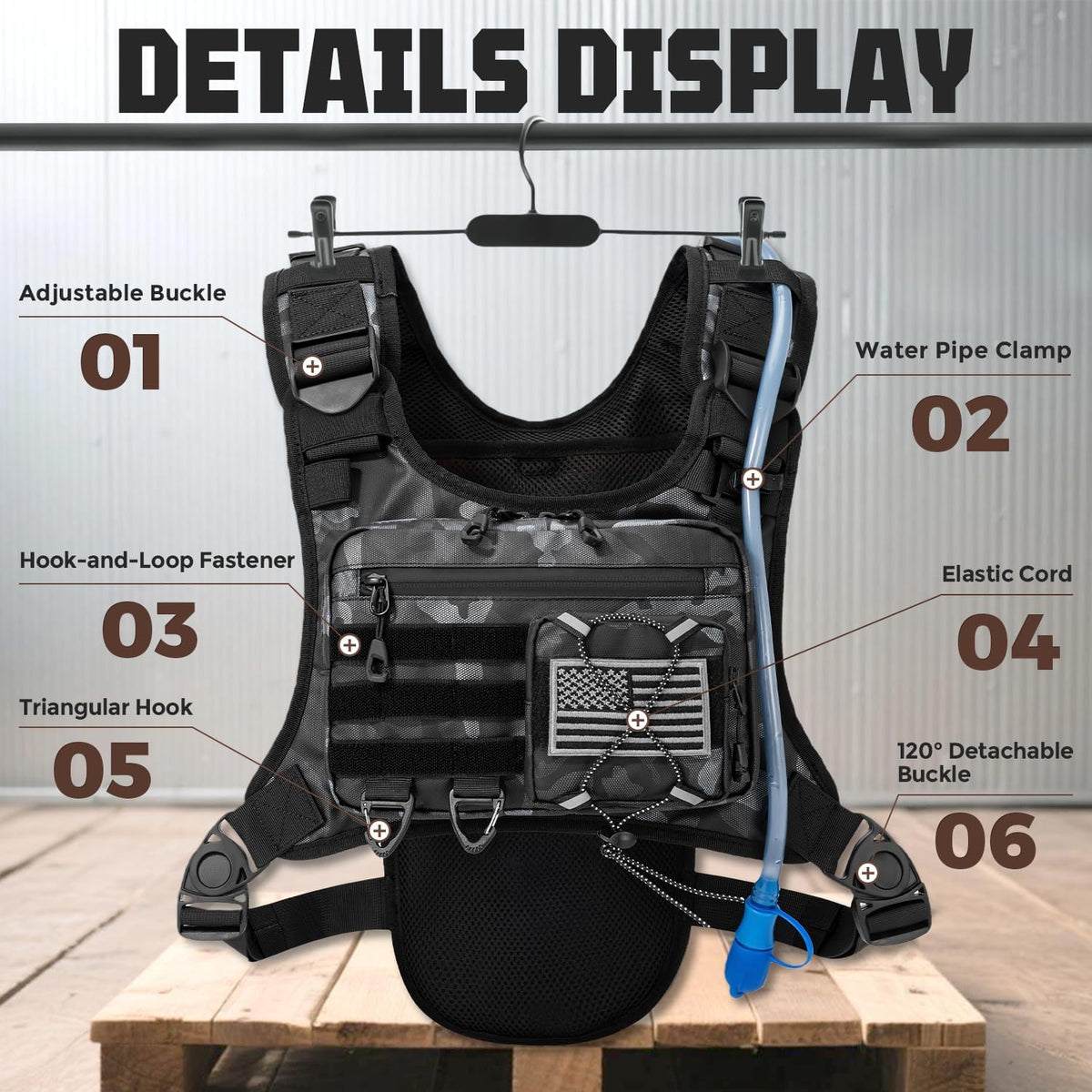 Hydration Vest with 2L Water Bladder for Men and Women,Lightweight Adjustable Hydration Backpack,Hiking Backpack with Water Bladder for Climbing Cycling Hiking