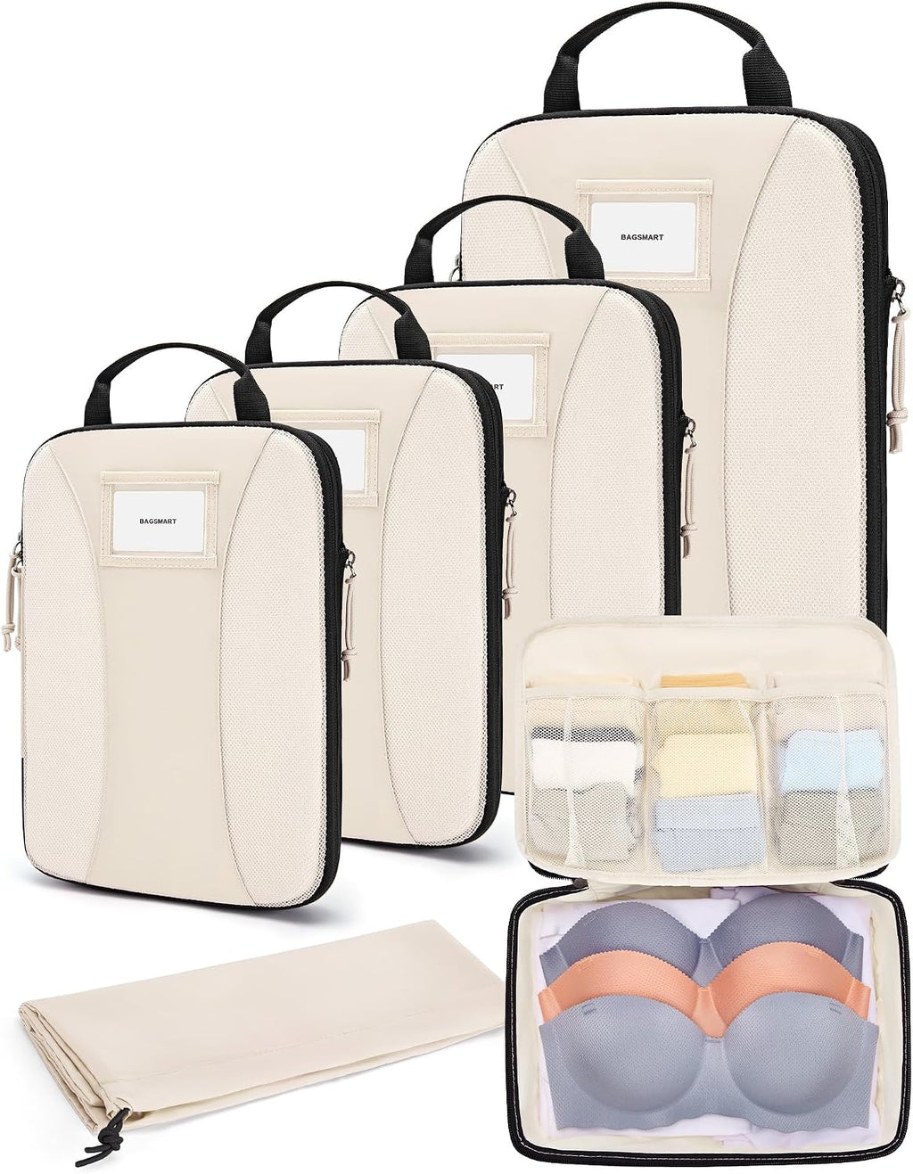 BAGSMART Compression Packing Cubes, Lightweight Travel Essentials