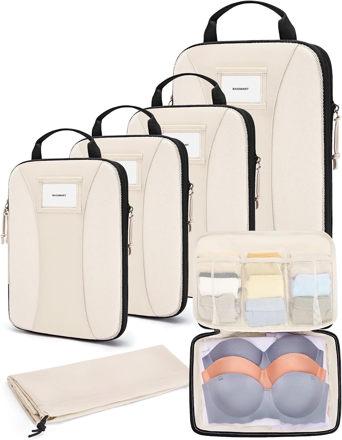 BAGSMART Compression Packing Cubes, Lightweight Travel Essentials