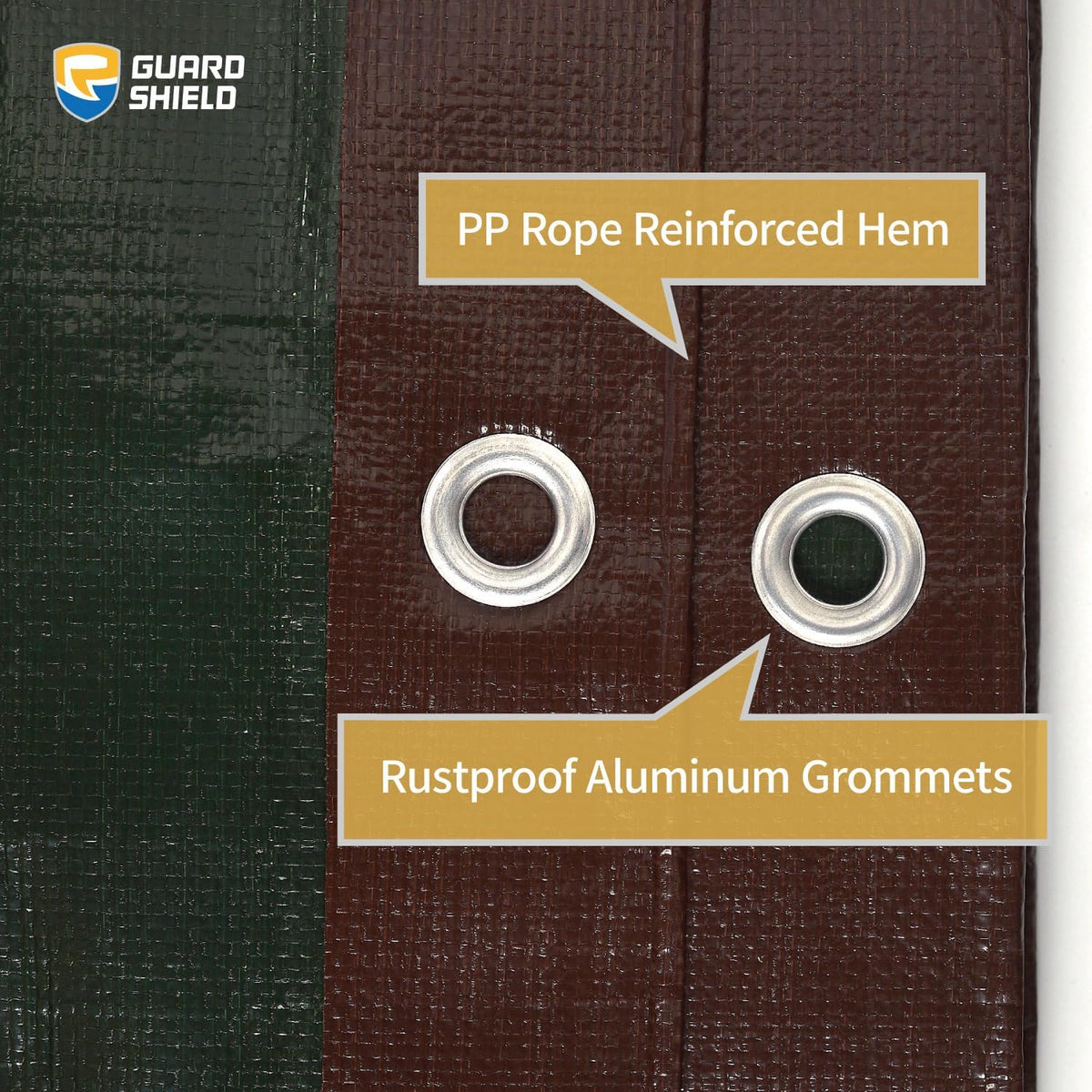 GUARD SHIELD Tarps Heavy Duty Waterproof Brown/Green Plus+ 8x10 FT 12 mil