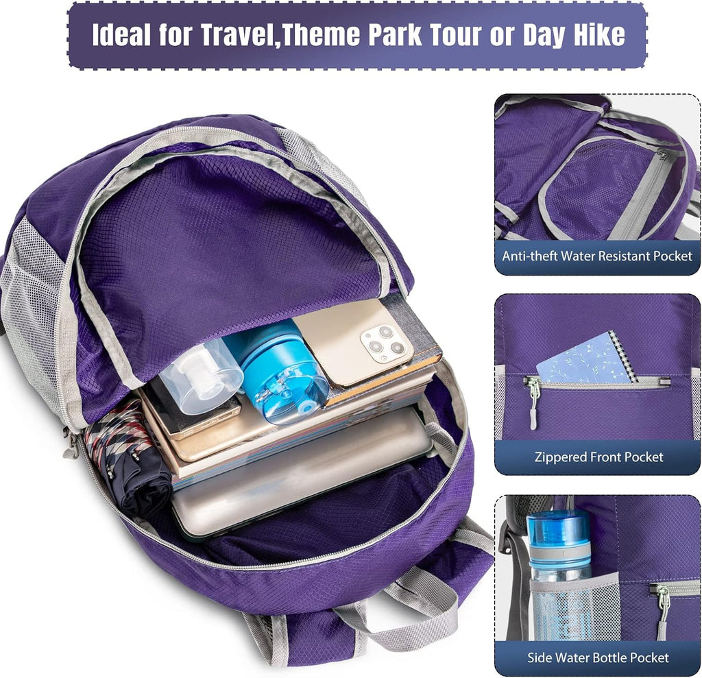 ZOMAKE Lightweight Packable Backpack, Foldable Small Travel Day Pack
