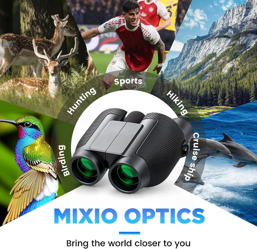10x25 Compact Binoculars for Adults and Kids High Powered