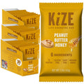 KiZE Energy Bars - Peanut Butter Honey - 30-Count - Gluten Free, Dairy Free, Non-GMO, and High Protein Meal Replacement Energy Bars, Clean and Simple Food Ingredients - 7g High Protein Snacks (30 Count)