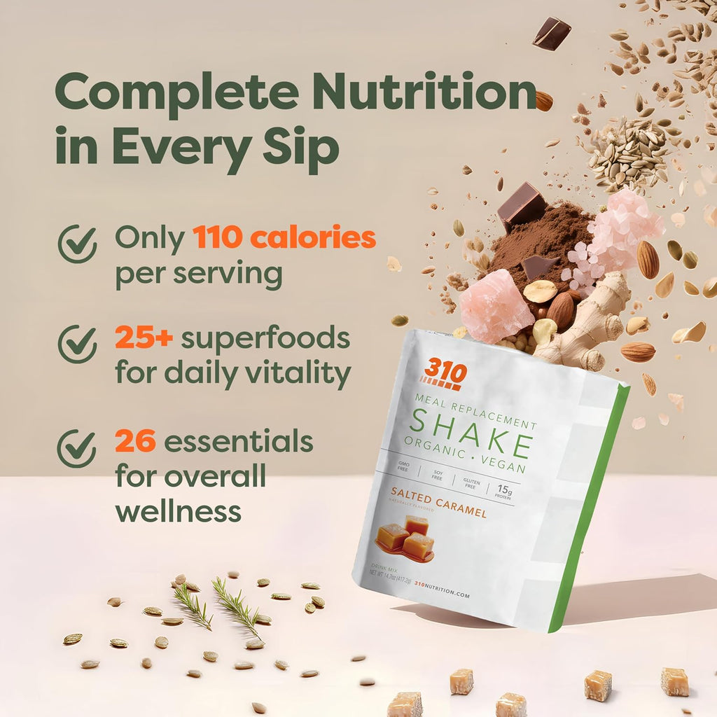 310 Nutrition Organic All-In-One Meal Replacement Shake Powder - Caramel