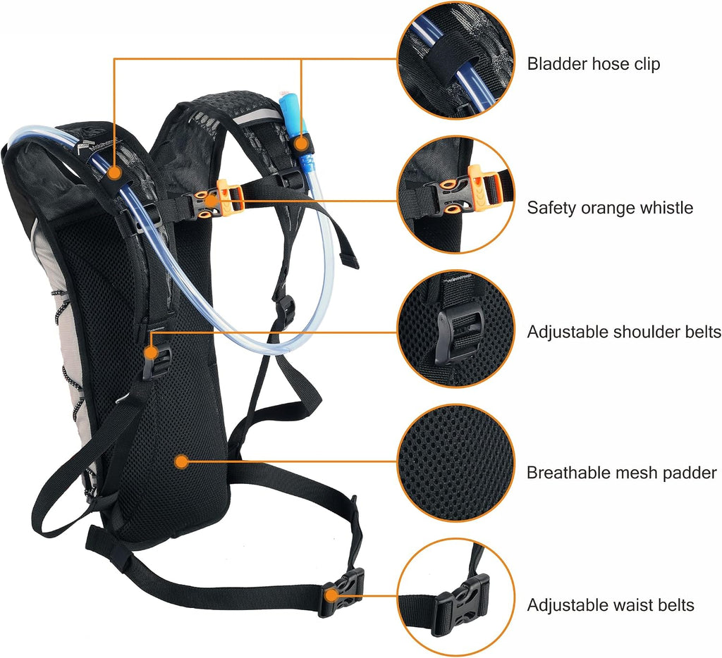 Hydration Backpack & 2L Water Bladder for Running,Hiking Cycling,Marathon