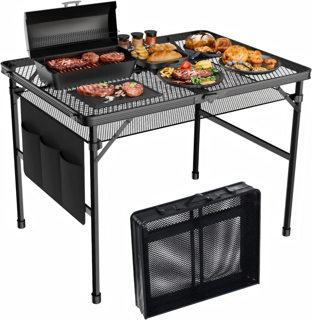 WildFinder Folding Grill Table, 2x1.3 FT Portable Camping Table, Foldable