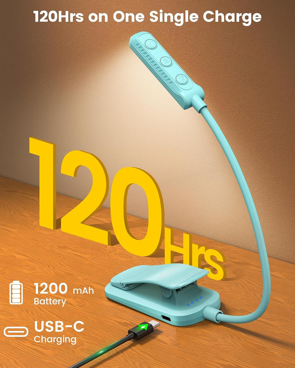 Glocusent 13 LED Book Lights for Reading at Night, Gifts for Book Lovers