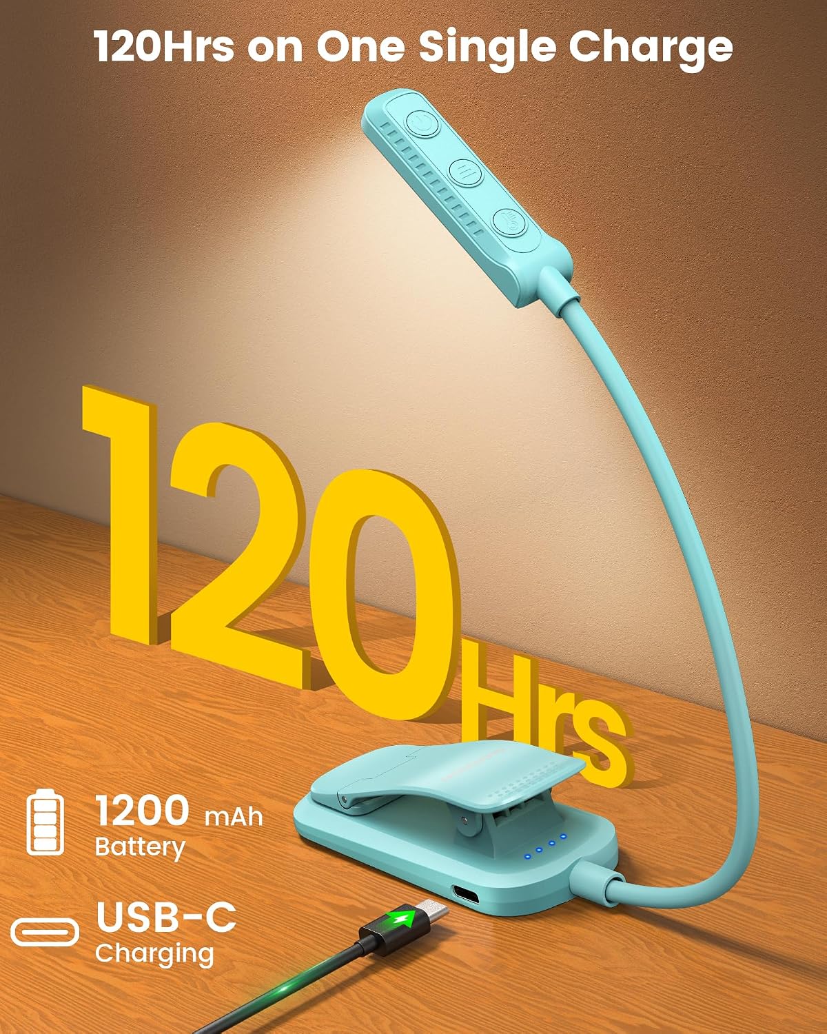 Glocusent 13 LED Book Lights for Reading at Night, Gifts for Book Lovers