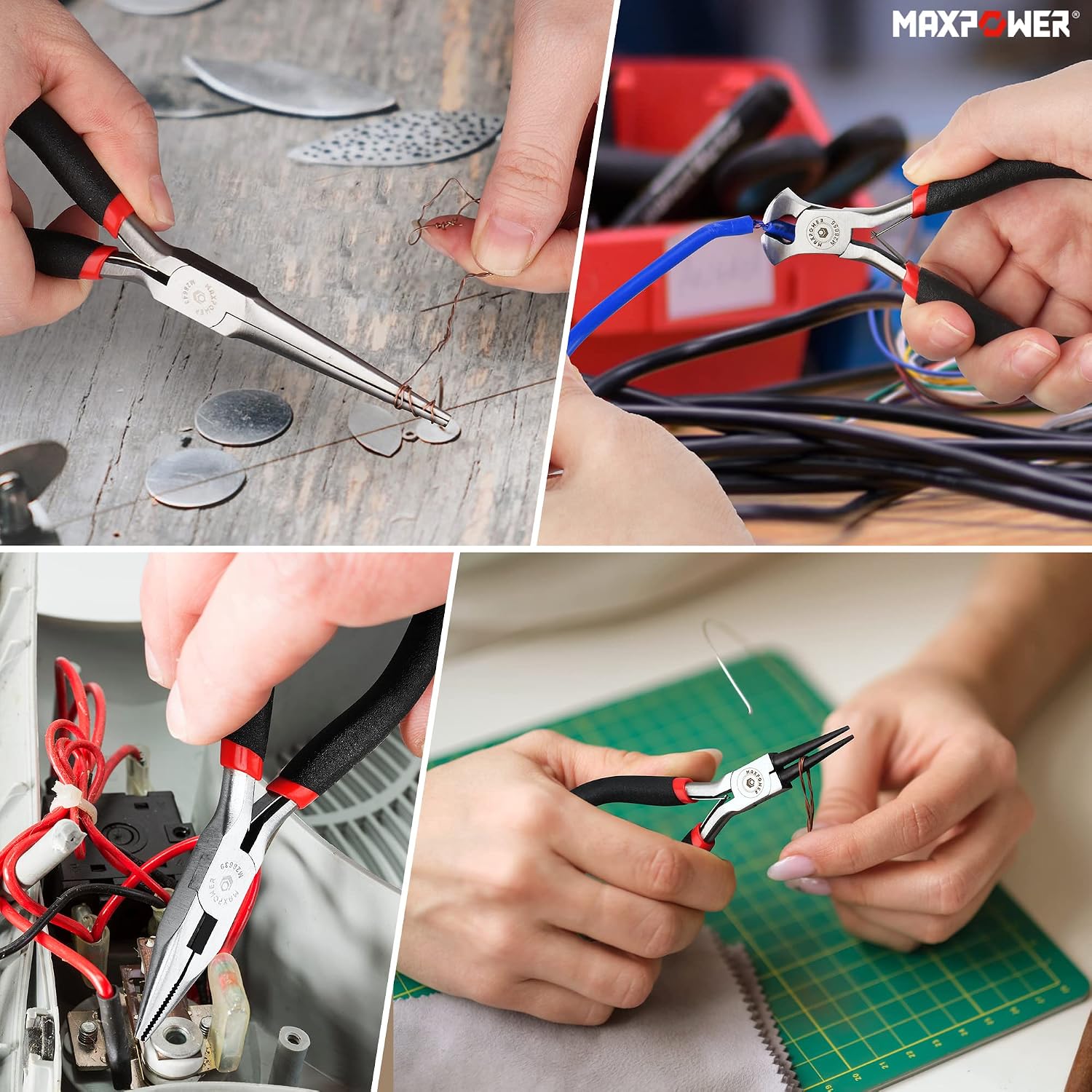 MAXPOWER 8-Pc Mini Pliers Set – Jewelry Making, Wire Wrapping, Crafts & DIY