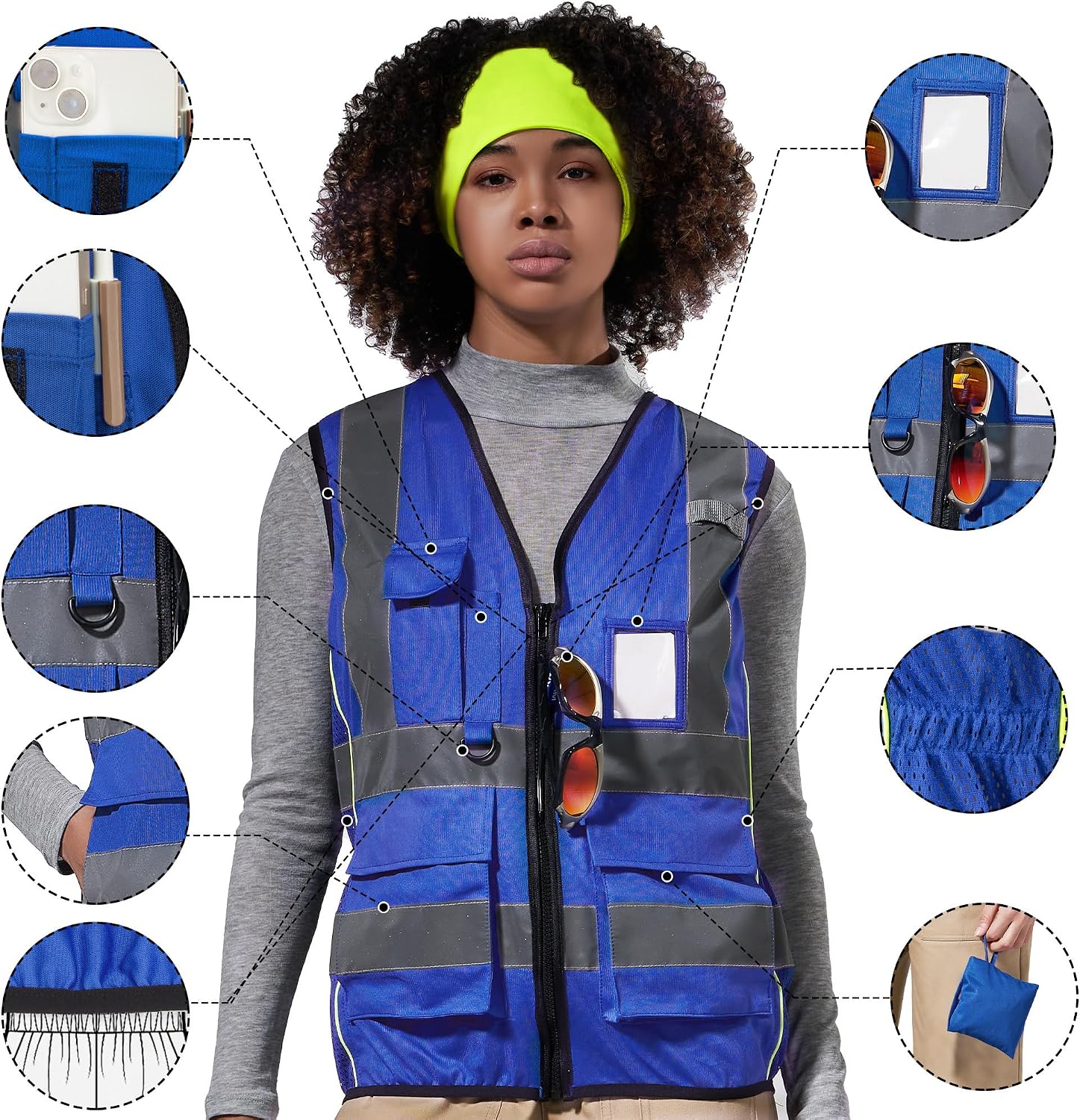 A-SAFETY High Visibility Reflective Safety Vest Customize Logo (XS-8XL)