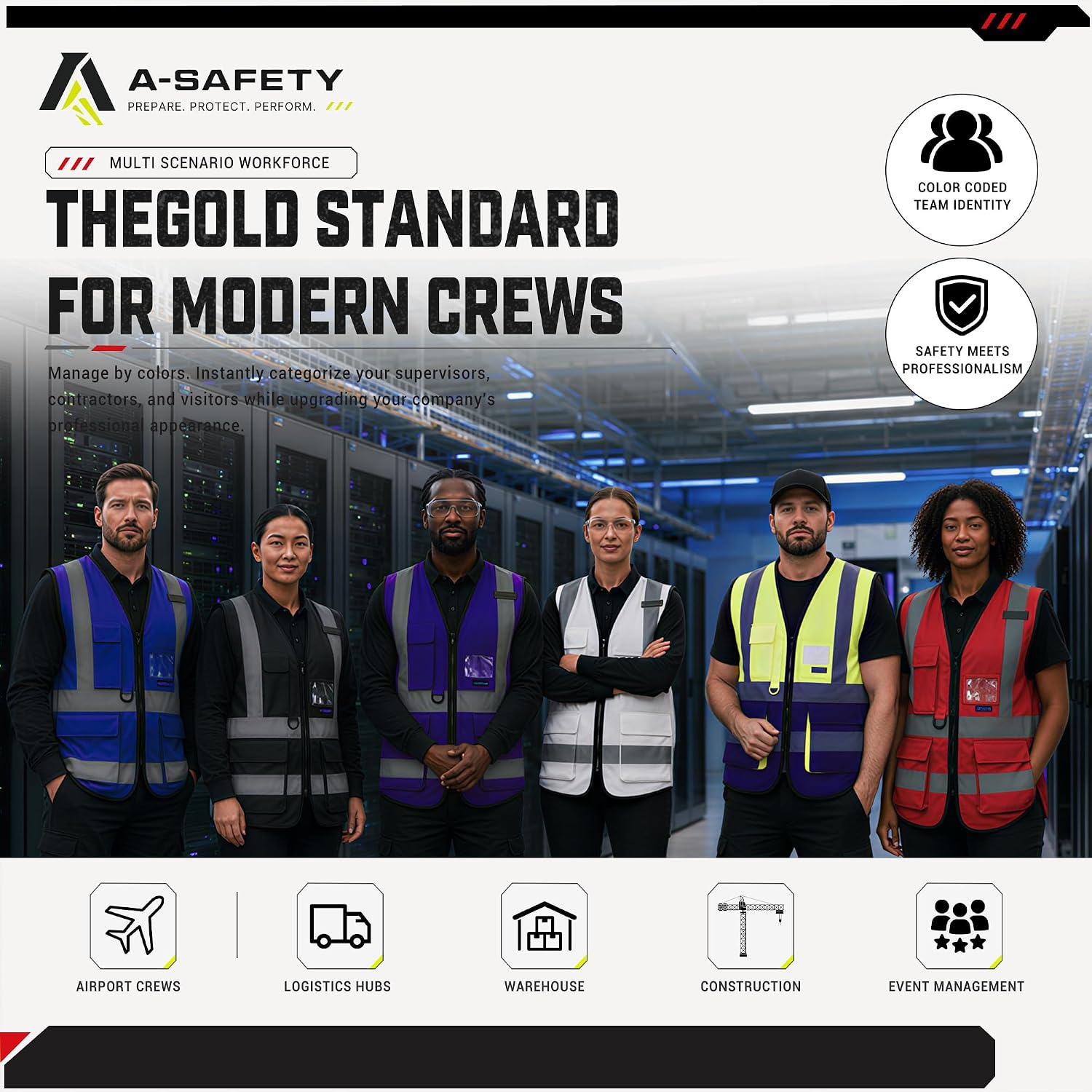 A-SAFETY High Visibility Reflective Safety Vest Customize Logo (XS-8XL)
