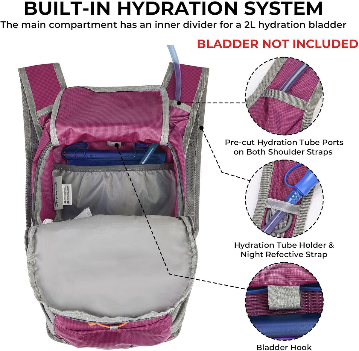 Small Hiking Backpack 13L Lightweight Foldable Travel Daypack for Men Women