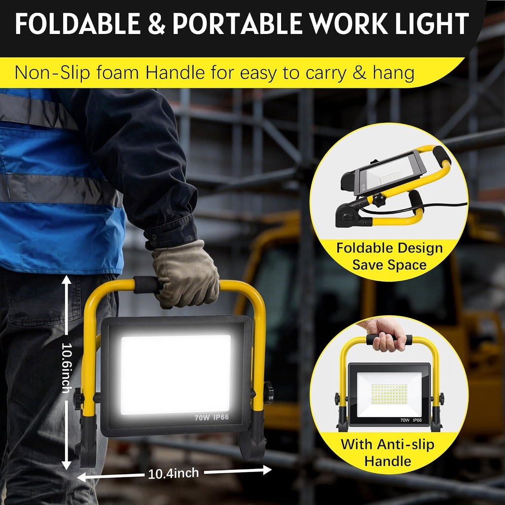 10000LM Portable LED Work Light, IP66 Waterproof for Garage