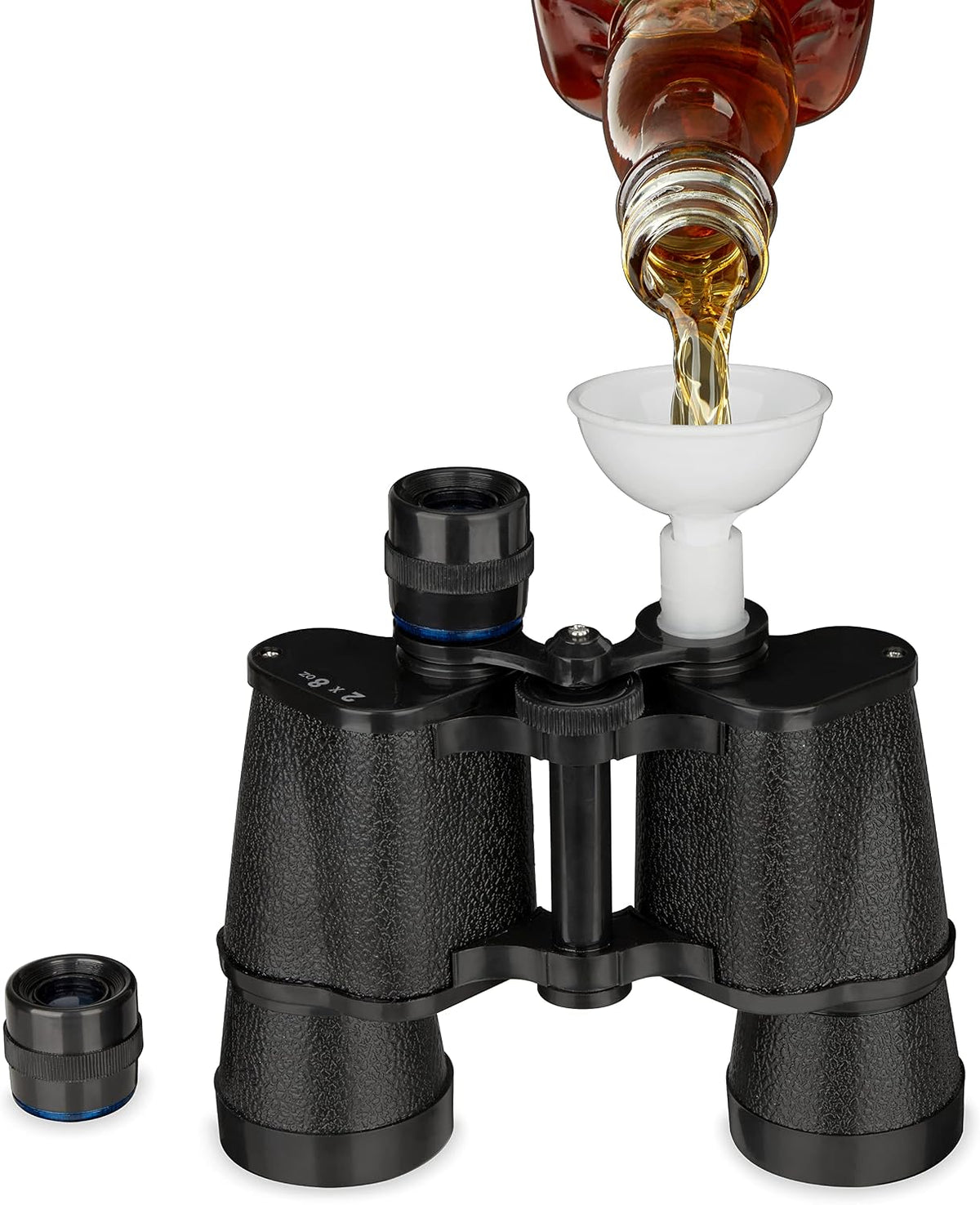 True Binocular Flask, Sneaky Flask, Hidden Alcohol Barware Accessory, Anything but a Cup, 16 oz capacity, Black
