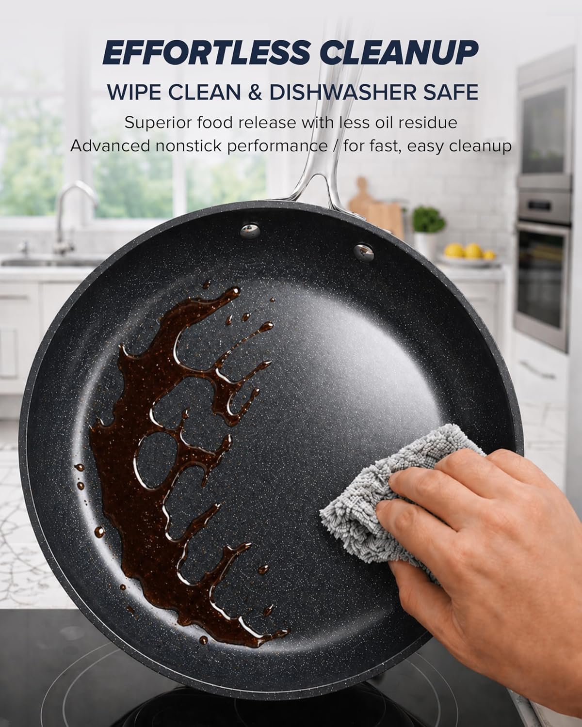 Nuwave Essential Series 5PC Ceramic Cookware Set PFAS-Free, Dishwasher Safe
