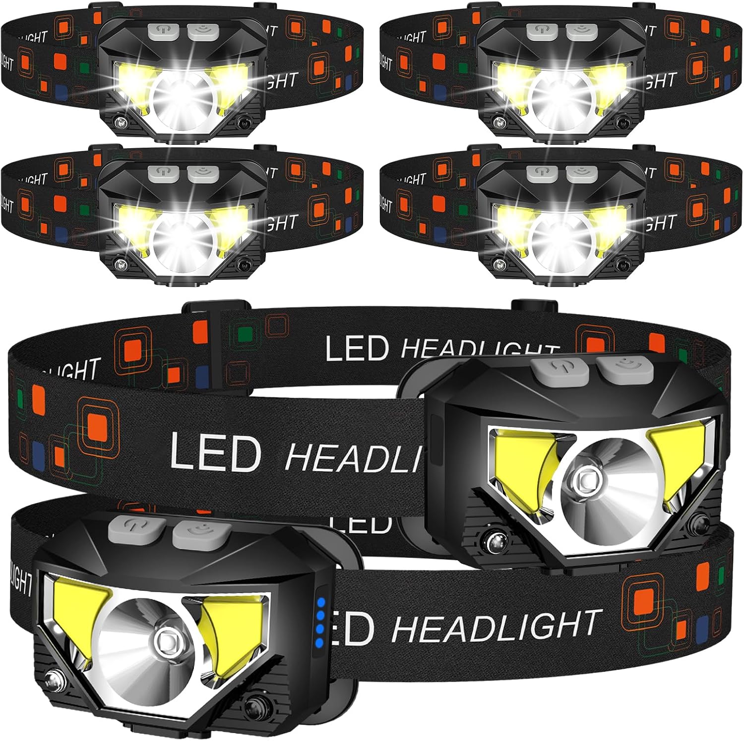 LHKNL Headlamp Flashlight, Lumen Bright Head Lamps LED Rechargeable Camping