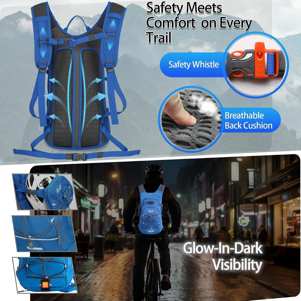 WOLT Hydration Backpack 18L Hiking Water Backpack with 2L Water Bladder for Men Women, Hydration Pack for Running Cycling Biking and Climbing
