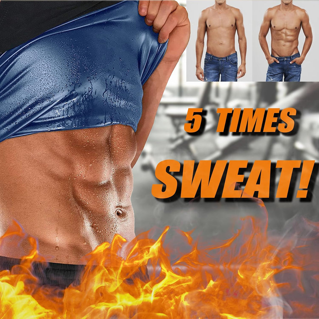 Sauna Vest for Men Waist Trainer, Sleeveless Mens Sweat Sauna Suit Shirt Compression Tank Top