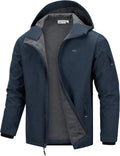 33,000ft Men's Hooded Fleece Lined Rain Shell Jacket Waterproof Lightweight