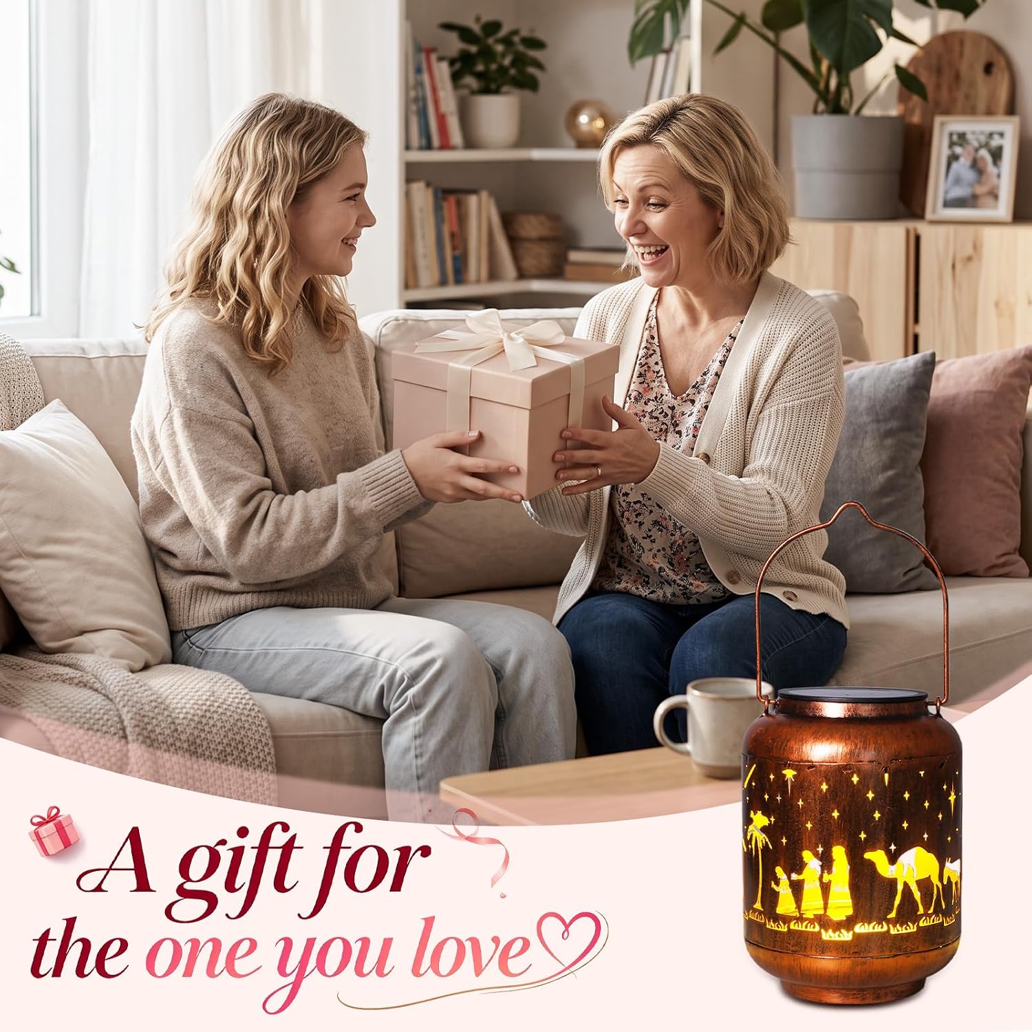 Homemory Gifts for Women, Solar Christmas Nativity Lanterns Outdoor Lights