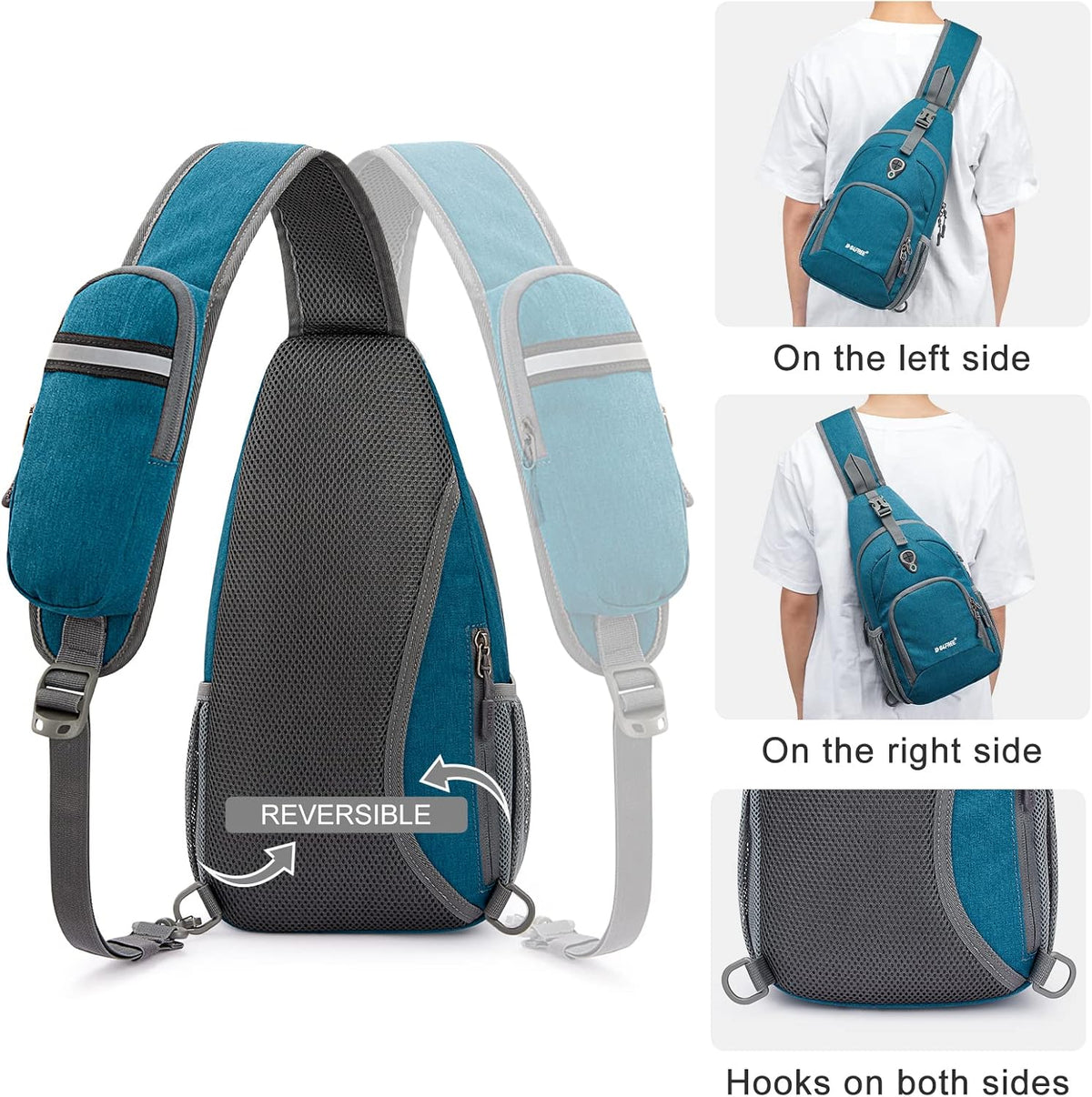G4Free RFID Sling Bag Crossbody Backpack Small Chest Shoulder Bag Hiking Outdoor