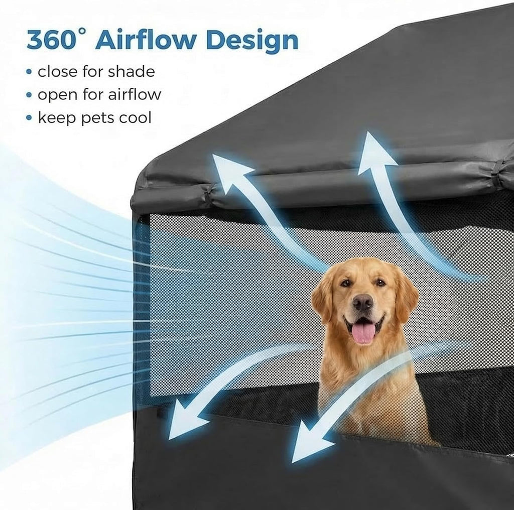 Outdoor Dog Tent, 4'x4'x3' Dog House Shade Shelter for Large Medium Pets
