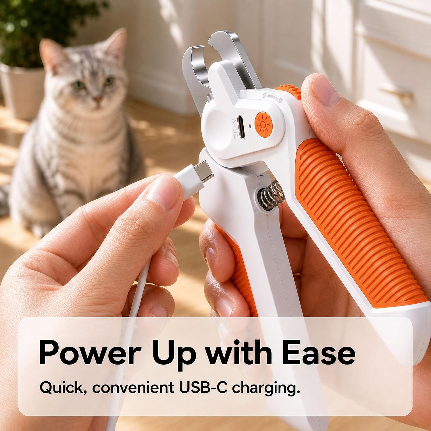 Dog&Cat Nail Clipper with Light, Stainless Steel Blade Nail Trimmer for Pet
