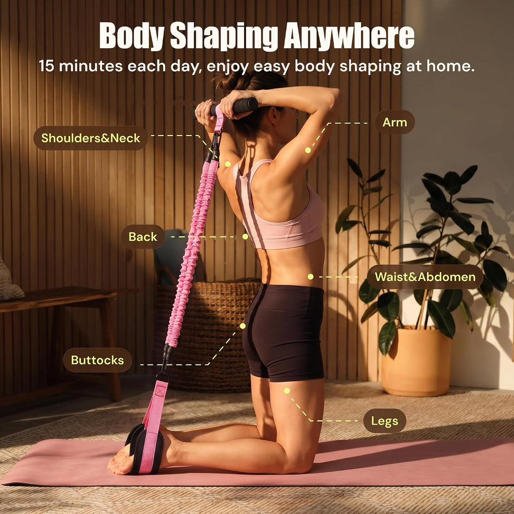 MaxU Pedal Resistance Band with Handle, Adjustable Resistance Band 30-90LBS