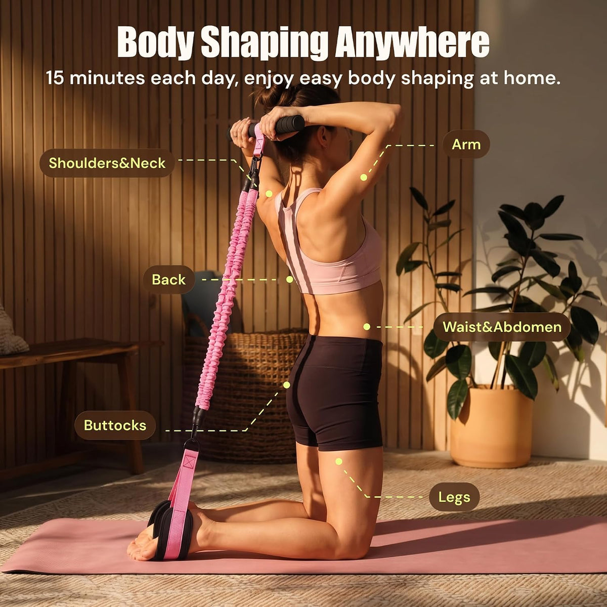 MaxU Pedal Resistance Band with Handle, Adjustable Resistance Band 30-90LBS
