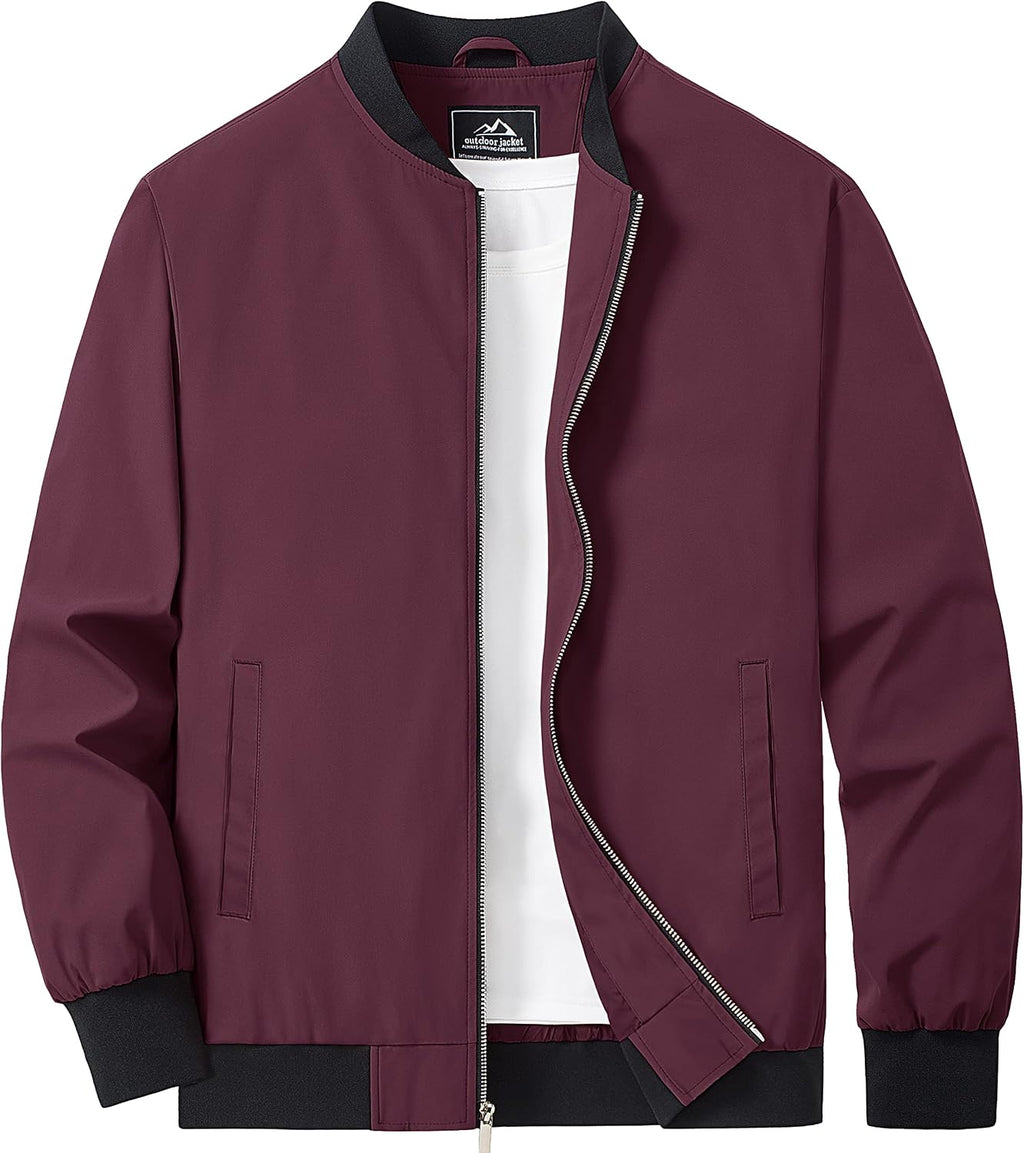 MAGCOMSEN Men's Bomber Jacket Lightweight Full Zip Windbreaker Jackets