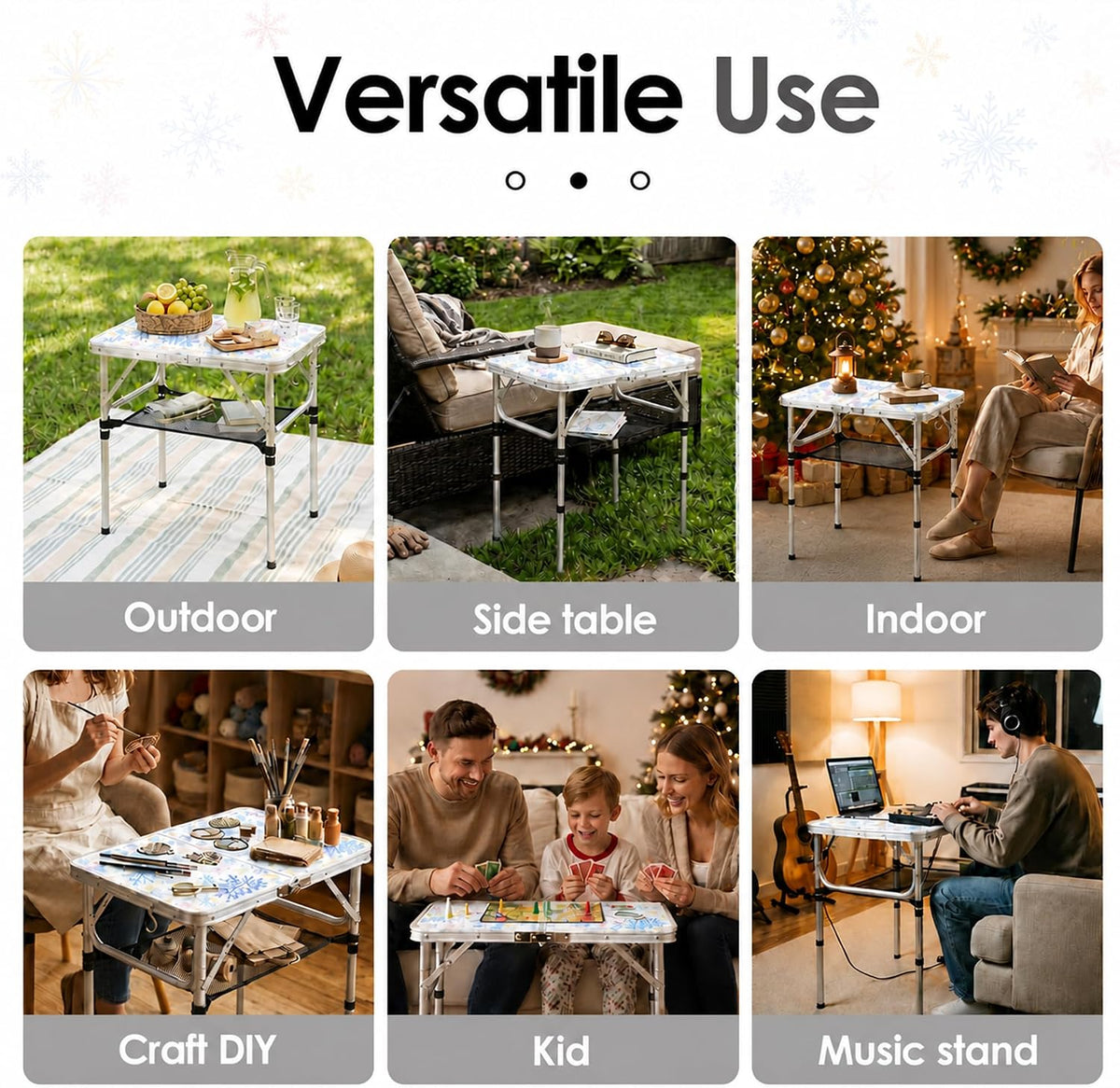 Small Folding Table 2 Foot, Lightweight Aluminum Portable Camping Table