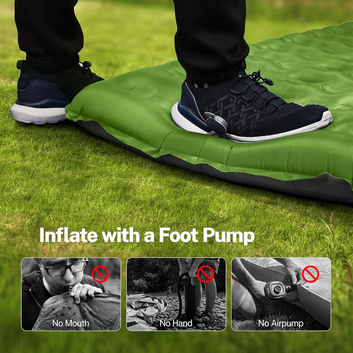 OGERY Double Sleeping Pad for Camping, 6" Extra-Thick Reinforced