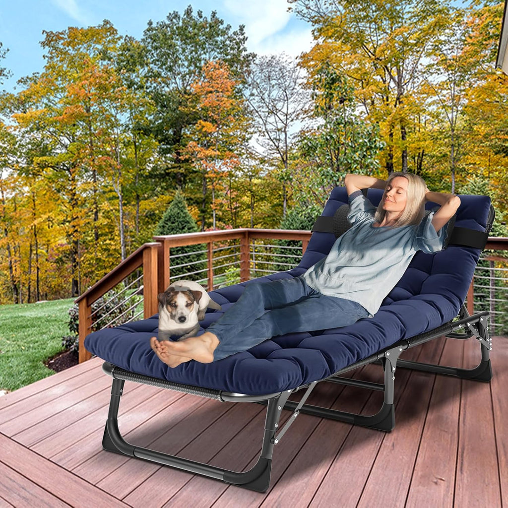 LILYPELLE Portable Folding Camping Cot with Mattress and Pillow for Adults
