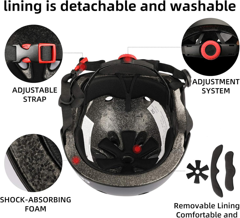 Kids Bike Skateboard Helmet Pad Set,Toddler Cyling Protective Gear Knee & Elbow Pads Wrist Guards for 5-8-10-12-14-16 Years Girls Boys Bicycle Scooter Roller Skate Inline Skating Rollerblading