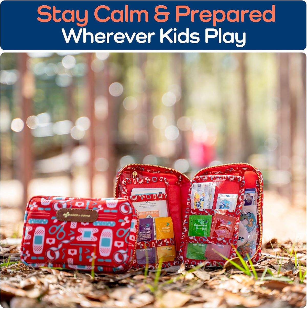 KeepGoing Travel First Aid Kit for Kids, 130 Pc. TSA-Approved Travel Size