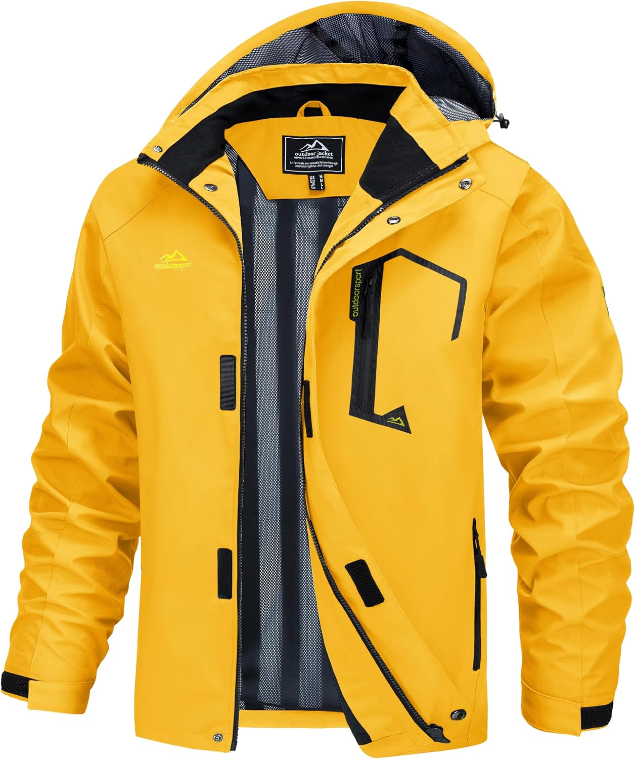 MAGCOMSEN Men's Lightweight Windbreaker Rain Jacket Raincoat with Detachable Hood for Hiking Fishing Activewear