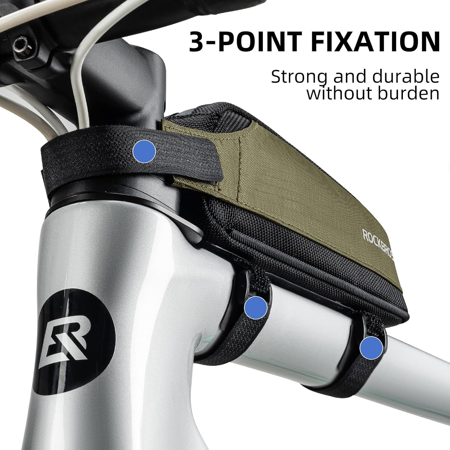 ROCKBROS Bike Frame Bag Top Bike Tube Bag Small Aerodynamic Green