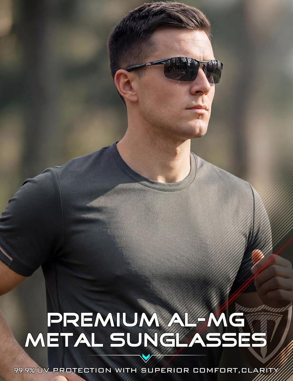 ATTCL 0.9 oz Polarized Sunglasses Men Al-Mg Metal Golf Fishing Sports UV400